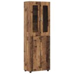 vidaXL Highboard FLORIN Staré drevo 60 x 35 x 182 cm Kompozitné drevo – Obrázok 2