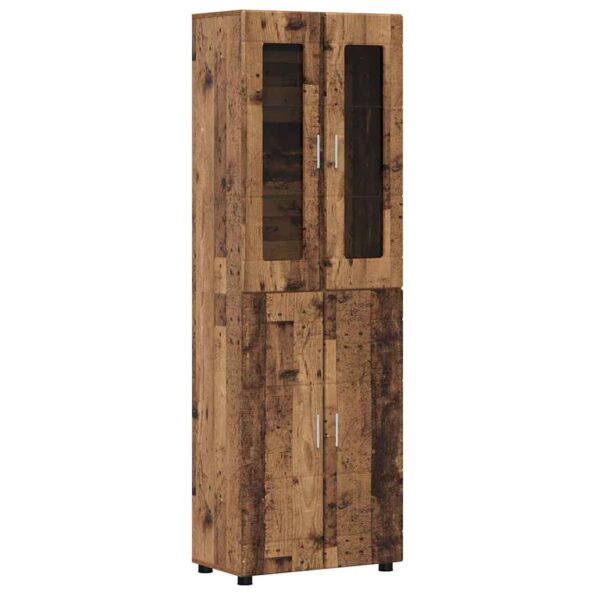 vidaXL Highboard FLORIN Staré drevo 60 x 35 x 182 cm Kompozitné drevo – Obrázok 2