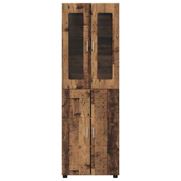 vidaXL Highboard FLORIN Staré drevo 60 x 35 x 182 cm Kompozitné drevo – Obrázok 6