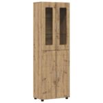 vidaXL Highboard s poličkou FLORIN Remeselný dub 60 x 35 x 182 cm – Obrázok 2