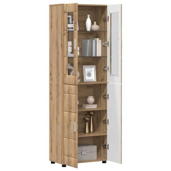 vidaXL Highboard s poličkou FLORIN Remeselný dub 60 x 35 x 182 cm – Obrázok 3