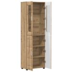 vidaXL Highboard s poličkou FLORIN Remeselný dub 60 x 35 x 182 cm – Obrázok 5