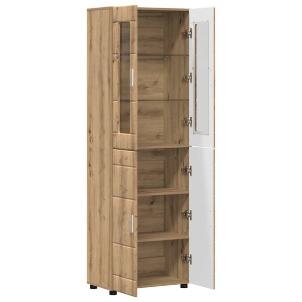 vidaXL Highboard s poličkou FLORIN Remeselný dub 60 x 35 x 182 cm – Obrázok 5