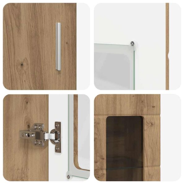 vidaXL Highboard s poličkou FLORIN Remeselný dub 60 x 35 x 182 cm – Obrázok 9