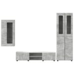 vidaXL Zostava TV skriniek so zásuvkou Betónová šedá Kompozitné drevo – Obrázok 9