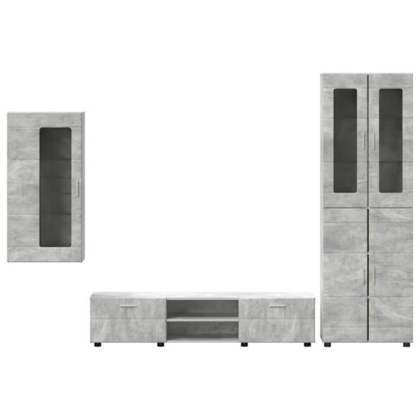 vidaXL Zostava TV skriniek so zásuvkou Betónová šedá Kompozitné drevo – Obrázok 9