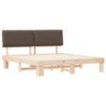 vidaXL Rám postele s čalúneným čelom Sivohnedá 200 x 200 cm – Obrázok 4