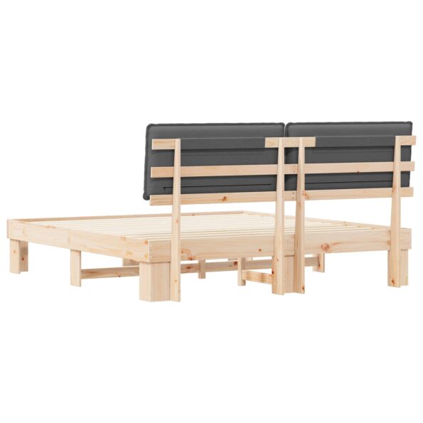 vidaXL Rám postele s čalúneným čelom Tmavo šedá 180 x 200 cm – Obrázok 7