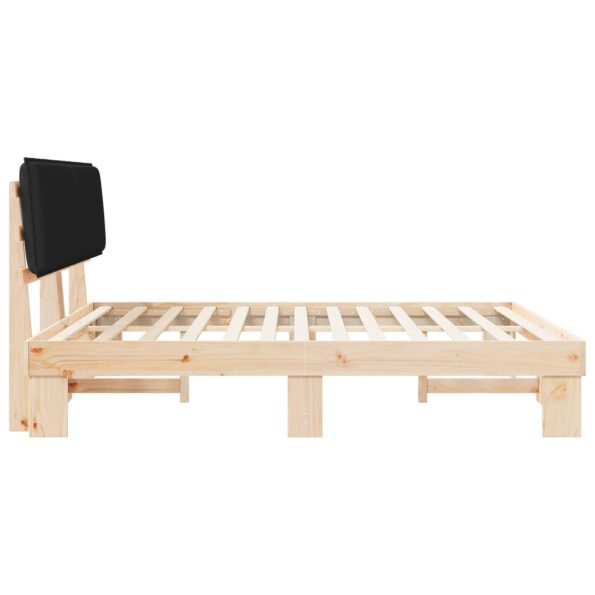 vidaXL Rám postele s čalúneným čelom Čierna 180 x 200 cm – Obrázok 6