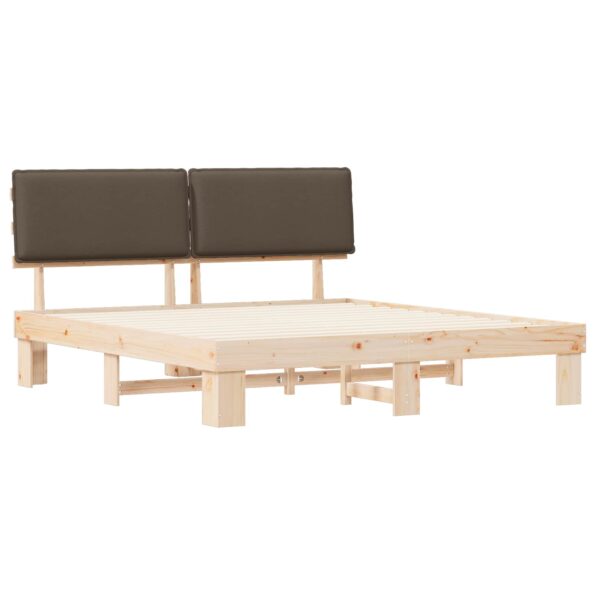 vidaXL Rám postele s čalúneným čelom Sivohnedá 180 x 200 cm – Obrázok 4