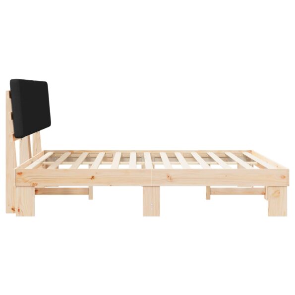 vidaXL Rám postele s čalúneným čelom Čierna 180 x 200 cm – Obrázok 6
