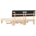 vidaXL Rám postele s čalúneným čelom Čierna 180 x 200 cm – Obrázok 7