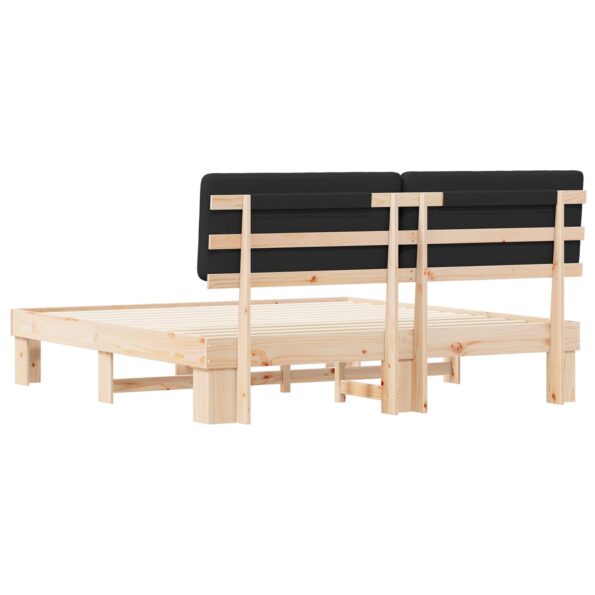 vidaXL Rám postele s čalúneným čelom Čierna 180 x 200 cm – Obrázok 7