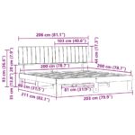 vidaXL Rám postele s čalúneným čelom Tmavo šedá 200 x 200 cm – Obrázok 11