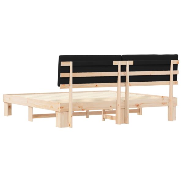 vidaXL Rám postele s čalúneným čelom Čierna 200 x 200 cm – Obrázok 7