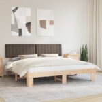 vidaXL Rám postele s čalúneným čelom Sivohnedá 200 x 200 cm