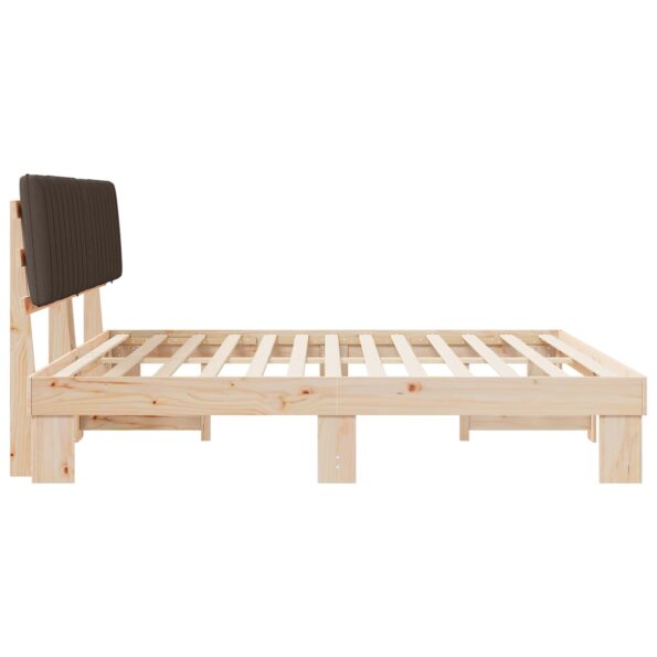vidaXL Rám postele s čalúneným čelom Sivohnedá 200 x 200 cm – Obrázok 6