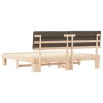 vidaXL Rám postele s čalúneným čelom Sivohnedá 200 x 200 cm – Obrázok 7