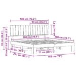 vidaXL Rám postele s čalúneným čelom Svetlosivá 180 x 200 cm – Obrázok 11