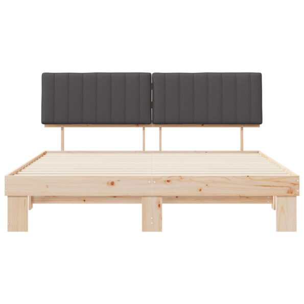 vidaXL Rám postele s čalúneným čelom Tmavo šedá 180 x 200 cm – Obrázok 5