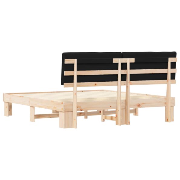 vidaXL Rám postele s čalúneným čelom Čierna 180 x 200 cm – Obrázok 7