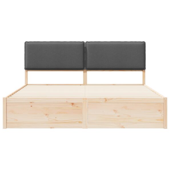vidaXL Rám postele s čalúneným čelom Tmavo šedá 180 x 200 cm – Obrázok 5