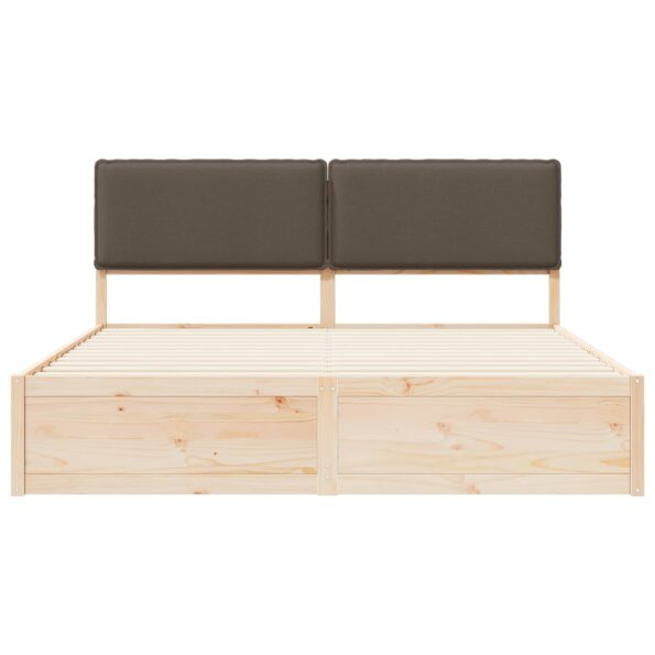 vidaXL Rám postele s čalúneným čelom Sivohnedá 180 x 200 cm – Obrázok 5