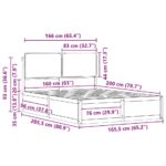 vidaXL Rám postele s čalúneným čelom Tmavo šedá 160 x 200 cm – Obrázok 11