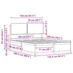 vidaXL Rám postele s čalúneným čelom Svetlosivá 150 x 200 cm – Obrázok 11
