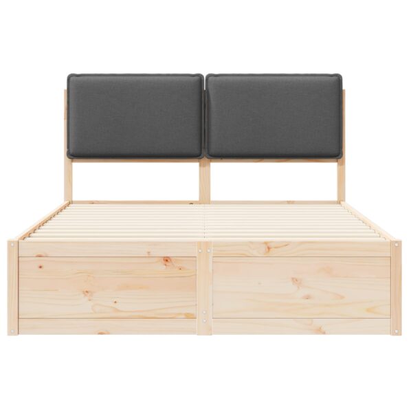 vidaXL Rám postele s čalúneným čelom Tmavo šedá 150 x 200 cm – Obrázok 5