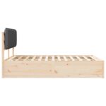 vidaXL Rám postele s čalúneným čelom Tmavo šedá 140 x 200 cm – Obrázok 6