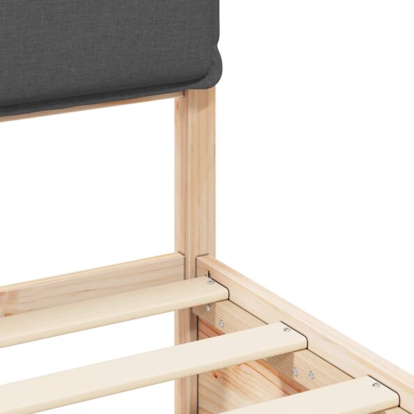 vidaXL Rám postele s čalúneným čelom Tmavo šedá 140 x 200 cm – Obrázok 8