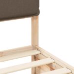 vidaXL Rám postele s čalúneným čelom Sivohnedá 140 x 200 cm – Obrázok 8