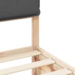 vidaXL Rám postele s čalúneným čelom Tmavo šedá 140 x 190 cm – Obrázok 8