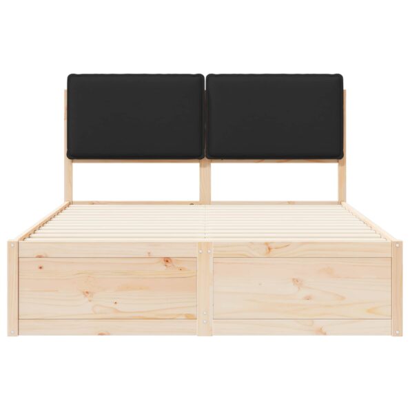 vidaXL Rám postele s čalúneným čelom Čierna 140 x 190 cm – Obrázok 5