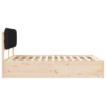 vidaXL Rám postele s čalúneným čelom Čierna 140 x 190 cm – Obrázok 6