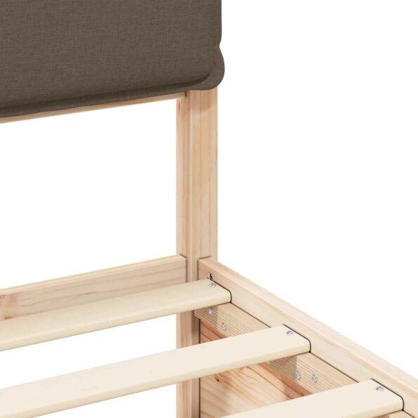 vidaXL Rám postele s čalúneným čelom Sivohnedá 140 x 190 cm – Obrázok 8