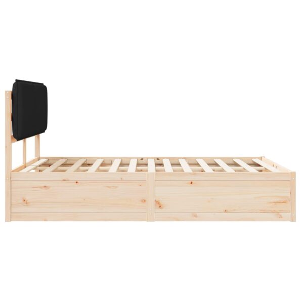 vidaXL Rám postele s čalúneným čelom Čierna 135 x 190 cm – Obrázok 6