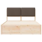 vidaXL Rám postele s čalúneným čelom Sivohnedá 135 x 190 cm – Obrázok 5
