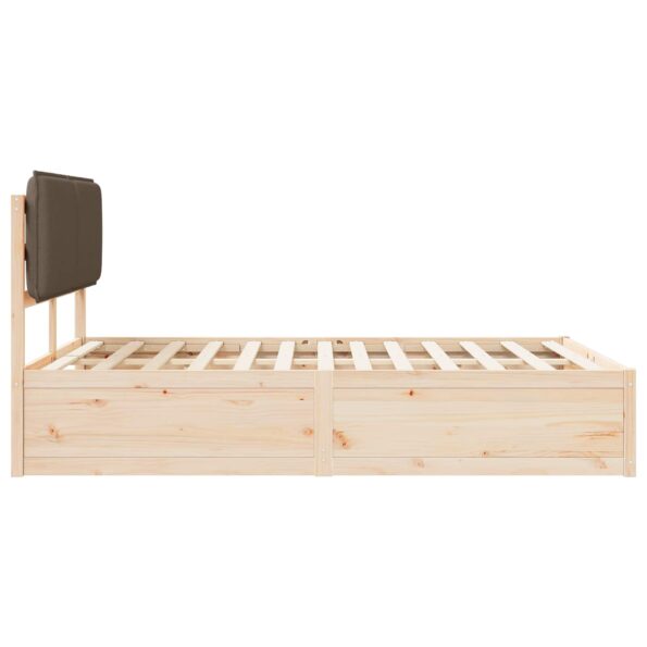 vidaXL Rám postele s čalúneným čelom Sivohnedá 135 x 190 cm – Obrázok 6