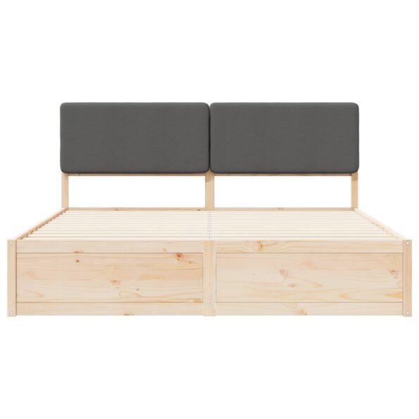 vidaXL Rám postele s čalúneným čelom Tmavo šedá 200 x 200 cm – Obrázok 5