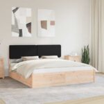 vidaXL Rám postele s čalúneným čelom Čierna 180 x 200 cm