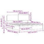 vidaXL Rám postele s čalúneným čelom Sivohnedá 180 x 200 cm – Obrázok 11