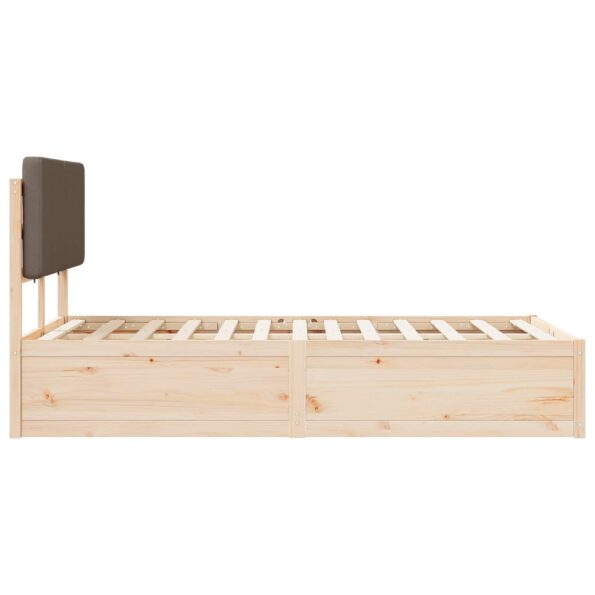 vidaXL Rám postele s čalúneným čelom Sivohnedá 140 x 190 cm – Obrázok 6
