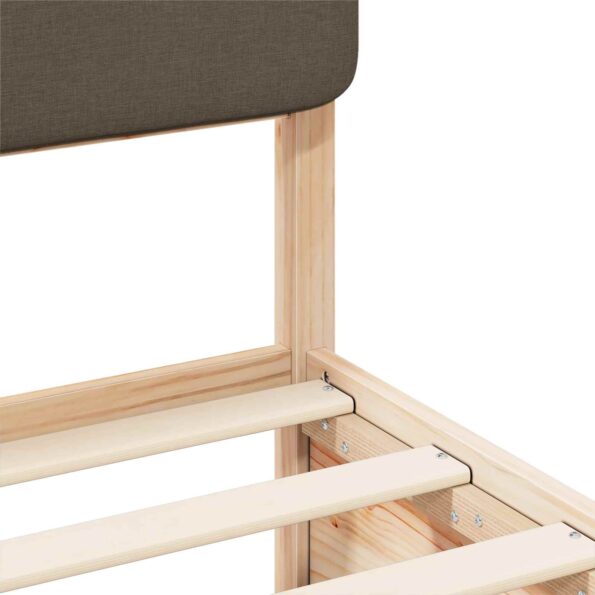 vidaXL Rám postele s čalúneným čelom Sivohnedá 140 x 190 cm – Obrázok 8