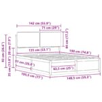vidaXL Rám postele s čalúneným čelom Sivohnedá 135 x 190 cm – Obrázok 11