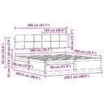 vidaXL Rám postele s čalúneným čelom Sivohnedá 200 x 200 cm – Obrázok 11