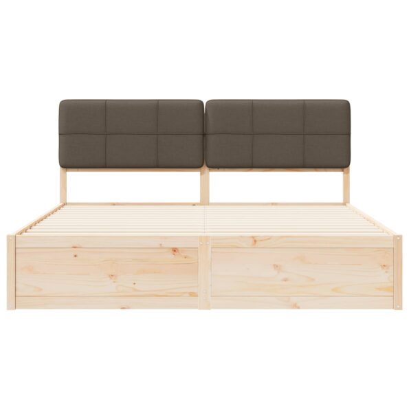 vidaXL Rám postele s čalúneným čelom Sivohnedá 200 x 200 cm – Obrázok 5