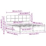 vidaXL Rám postele s čalúneným čelom Čierna 180 x 200 cm – Obrázok 11