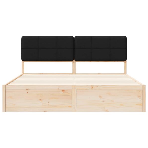 vidaXL Rám postele s čalúneným čelom Čierna 180 x 200 cm – Obrázok 5